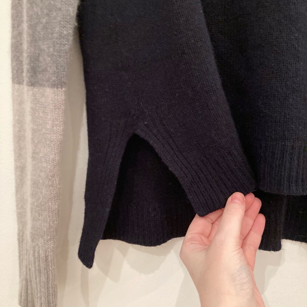 Vince Tri Color Block Turtleneck In Navy Combo - image 6